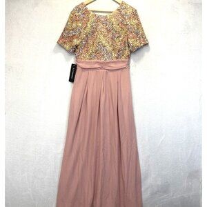 NWT Luxedo Sparkly Sequin Formal Gown Womens Large Pink HOCO Dress Taylor Swift